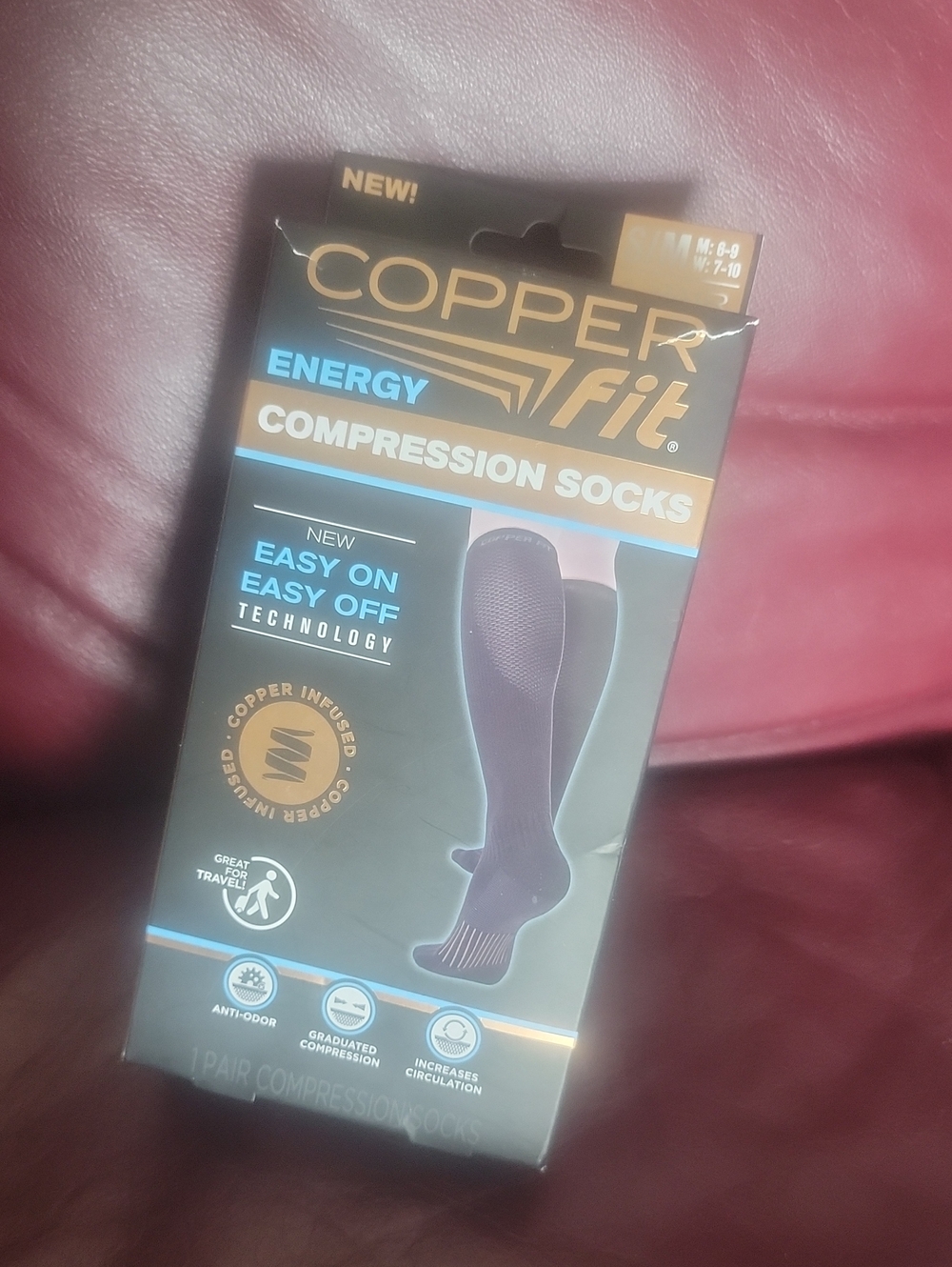 Copper Fit Energy Compression Knee-High Socks - Black (L/XL)